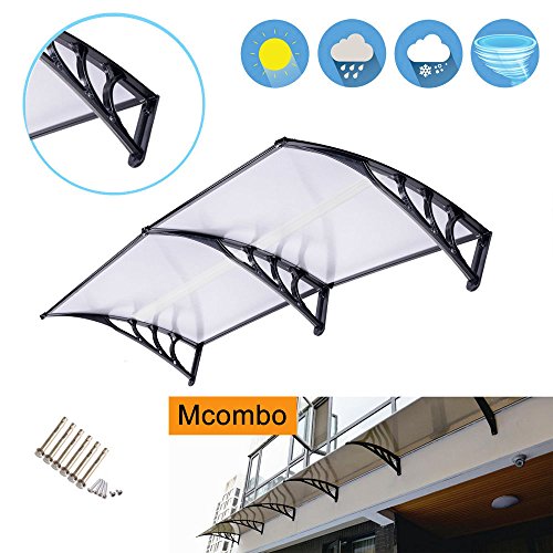 Exacme Mcombo 40″X80″ Window Awning Outdoor Polycarbonate Front Door Patio Cover Gar ...
