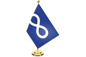 Metis Desk Small Flag Set,5×8 Inch Metis Native Mini Desktop table Banner,12" Metal Solid Pole Decor,Tiny Digital Printed Pol