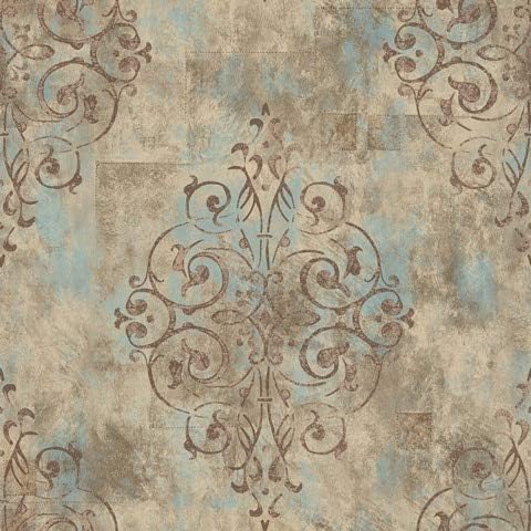 DUOCK Vintage French Damask Wallpaper 0.53M*10M Contact Paper Brown/Beige Living Room Bedroom Home Bathroom Decor,79603,5.3 Square Meters