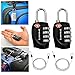 Lumintrail TSA Approved Locks, 4 Digit Combination Luggage Locks TSA Approved, Travel Locks for Luggage & Suitcase with 4-FT Steel Cable, Black, 2 Pack