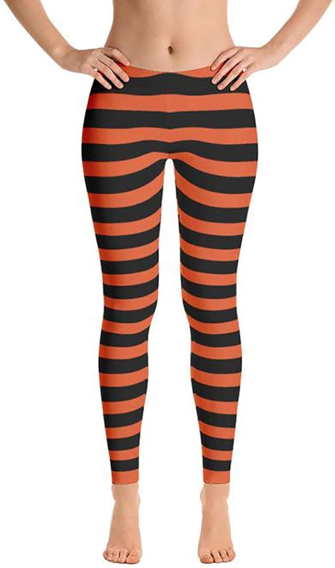 orange and black striped pants