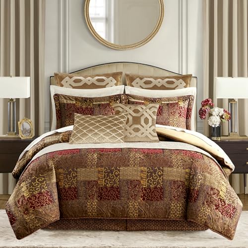 Croscill Galleria 4 Piece Jacquard Oversized Comforter Set, Luxury Traditional…