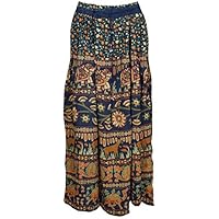 Mogul Interior Akilah Womens Gypsy Fashion Printed Flare Flirty Casual Summer Skirts S/M