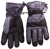 N'ice Caps Kids Thinsulate and Waterproof Geo Lines Glove (10-12yrs, black/grey)