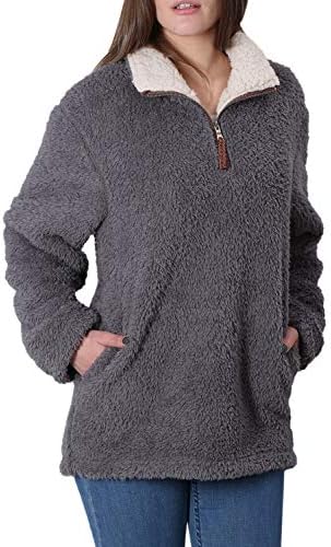 dark grey sherpa pullover