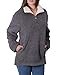 Fleece Sherpa Pullover Womens Sweatshirt Long Sleeve Soft Fuzzy Outwear Sweater Jacket 1/4 Zip Hoodie Coat with Pockets Dark Grey L