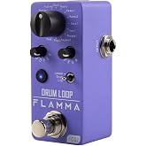 FLAMMA FC01 Looper Pedal Drum Machine 2 in 1 Drum Looper Guitar Pedals, 20 Minutes Loop Time with 16 Drum Grooves, Tap Tempo, 44.1kHz/16Bit Mini Guitar Effects Pedal with 3 Mode