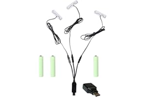 VOQGHTU 3in1 USB/Type C Reuse AA Battery Eliminator Replace 3V 2AA Battery for Lights Telephone Camera