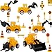 Construction Vehicle Digger Theme Cake Decorations Include 6 Construction Truck Excavator Cupcake Toppers and 14 Road Toy Sign Decor for Kids Boys Birthday Party Supplies Favors
