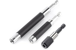 Saipe Magnetic Screw Drive Guide Drill Bit Tip Holder Screwdriver Bit Holder Drill Bit Extension Bar Drill Screw Adapter with 1/4 Inch Hex Shank, Set of 3