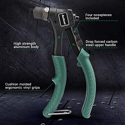 Rivet Gun with 100Piece Rivets, Single Hand Manual Rivet Gun Kit With