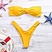 HHei_K Womens Swimsuit, Ladies Summer Fashion Solid Tube Tops Low Waist Twist Front Thong Strapless Swim Bathing Suits Swimwear Bikini Set (S, B-Yellow)