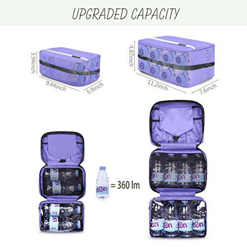 6.8L Hanging Toiletry Bag for Women, Toiletry Bag Organizer with 4 Compartments, Cosmetic Bag for Girls, Foldable Bathroom Kit, Portable and Waterproof Compact Travel Bag.(Purple) 2 6.8L Hanging Toiletry Bag for Women, Toiletry Bag Organizer with 4 Compartments, Cosmetic Bag for Girls, Foldable Bathroom Kit, Portable and Waterproof Compact Travel Bag.(Purple)