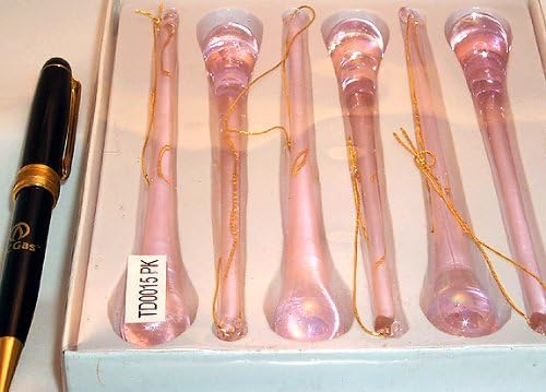 Tear Drop Hanging Glass Ornament PINK M 6" long 6 pcs. 15PK