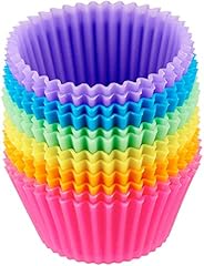 AmazonBasics Reusable Silicone Baking Cups, Muffin and Cupcake, Pack of 12