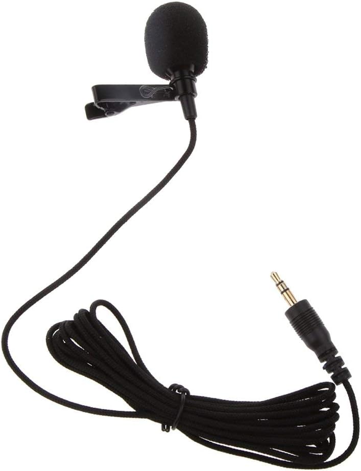 Maisha 3.5 mm Clip on Mini Tie Lapel lavalier Microphone for All Devices (Black)