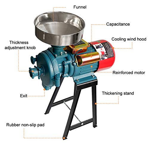 MOONCOOL Electric Grain Mill Grinder Heavy Duty 3000W, 110V Commercial