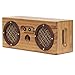 Bongo Wood Bluetooth Speakers, Retro Handcrafted Bamboo Portable Wireless Speaker for Travel, Home, Shower, Beach, Kitchen, Outdoors, Loud Bass with Dual Passive Woofers | Vintage Brown