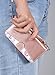 ULAK Compatible with iPhone Xs/iPhone X Wallet Case, Premium PU Leather Flip Cover with Card Holder Kickstand Shockproof Protective Cases for iPhone X/XS 5.8 inch, Rose Gold Flora