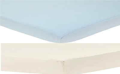 Dudu N Girlie Cot Fitted Sheets 140x70cm Pack of 2 Blue Cream Jersey Cotton