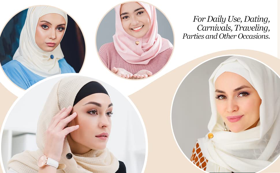 Loiisgy 8 Pieces Hijab Magnetic Pins, Strongest Commercial Strength Magnetic Hijab Pins Buttons for Women Scarf Knitwear Hats Lapel Safety, Shiny and Matte Style Pack (8 Colors)