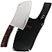 Butcher Knife - Hunting Axe - Big Cleaver Tactical Fixed Blade Hunting Knife - Survival Bushcraft Knives with Wood Handle for Outdoor - Grand Way FBCB 01