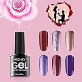 MIYOUNE Gel Nail Polish, Pack of 6 , Soak Off Glitter Gel Polish Kit (3)