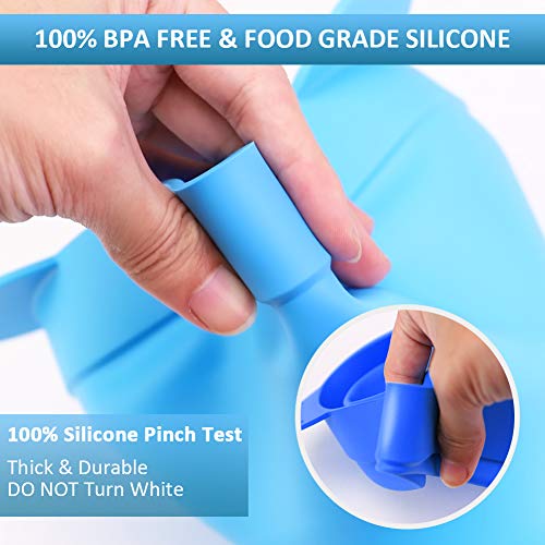 Microwave Popcorn Popper, HIPPIH 100% BPA Free Silicone Popcorn Maker with FDA approved, Collapsible Popcorn Bowl With Lid and Handles for Homemade Popcorn-Light Blue - Thumbnail 4