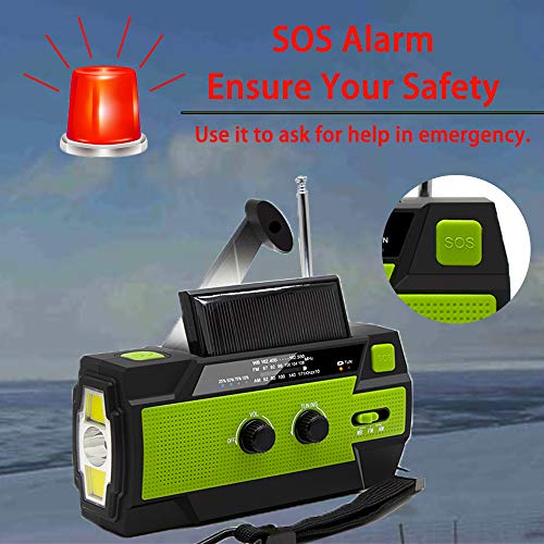 【2022 Newest】 Emergency Solar Hand Crank Portable Weather Radio, with