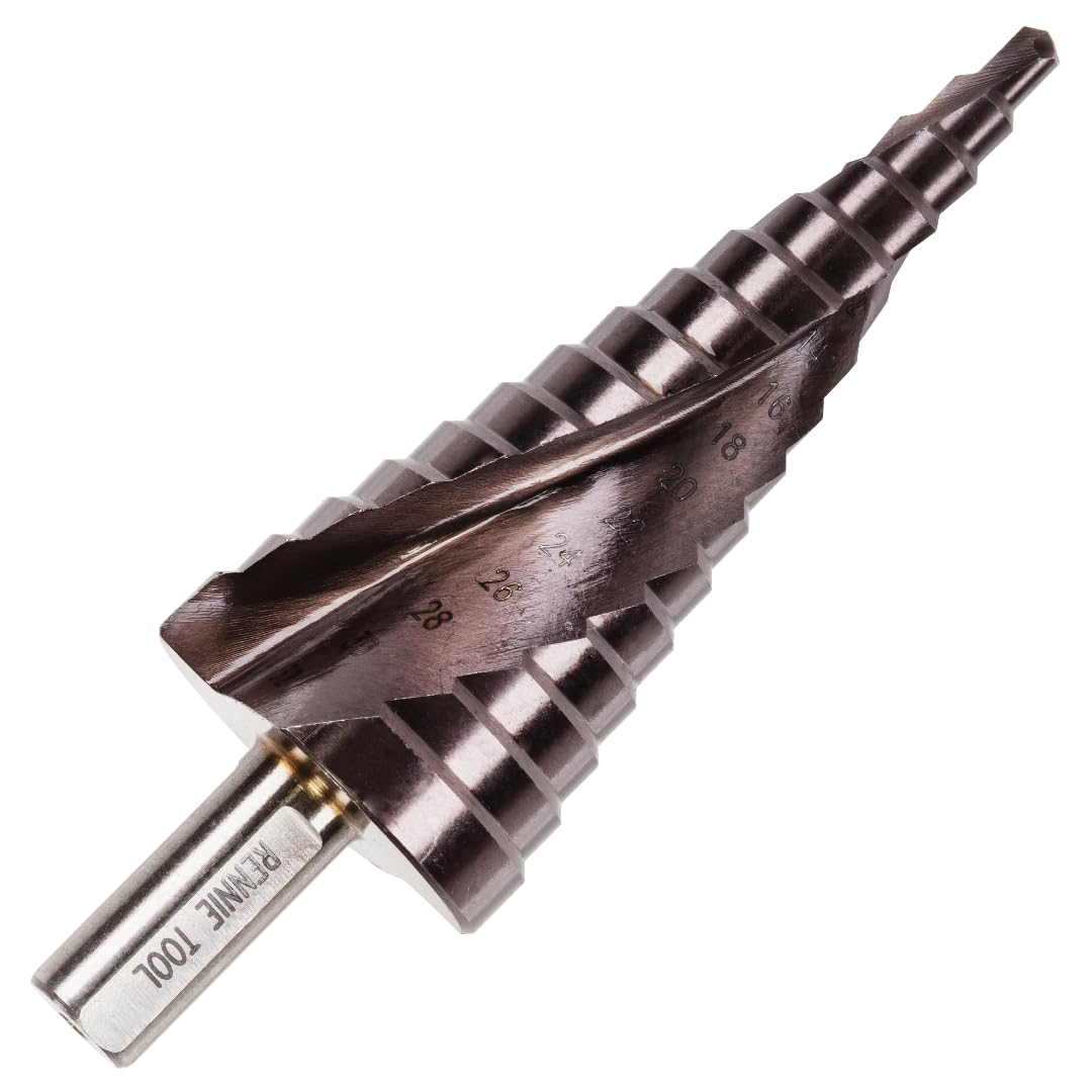 RENNIE TOOLS - 4-32mm HSS Cobalt Spiral Flute Step Cone Drill/Hole Cutter For Metal, Stainless Steel And Hard Metals. M35 8% Cobalt