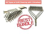 COL's Grill Scraper & Weber Grill Brush Bristle Free BBQ Cleaning Kit. Effortless Grill Cleaner & Brushes Tool Set Charcoal/Gas Grill. Best Gift Outdoor Garden Grill Daddy!