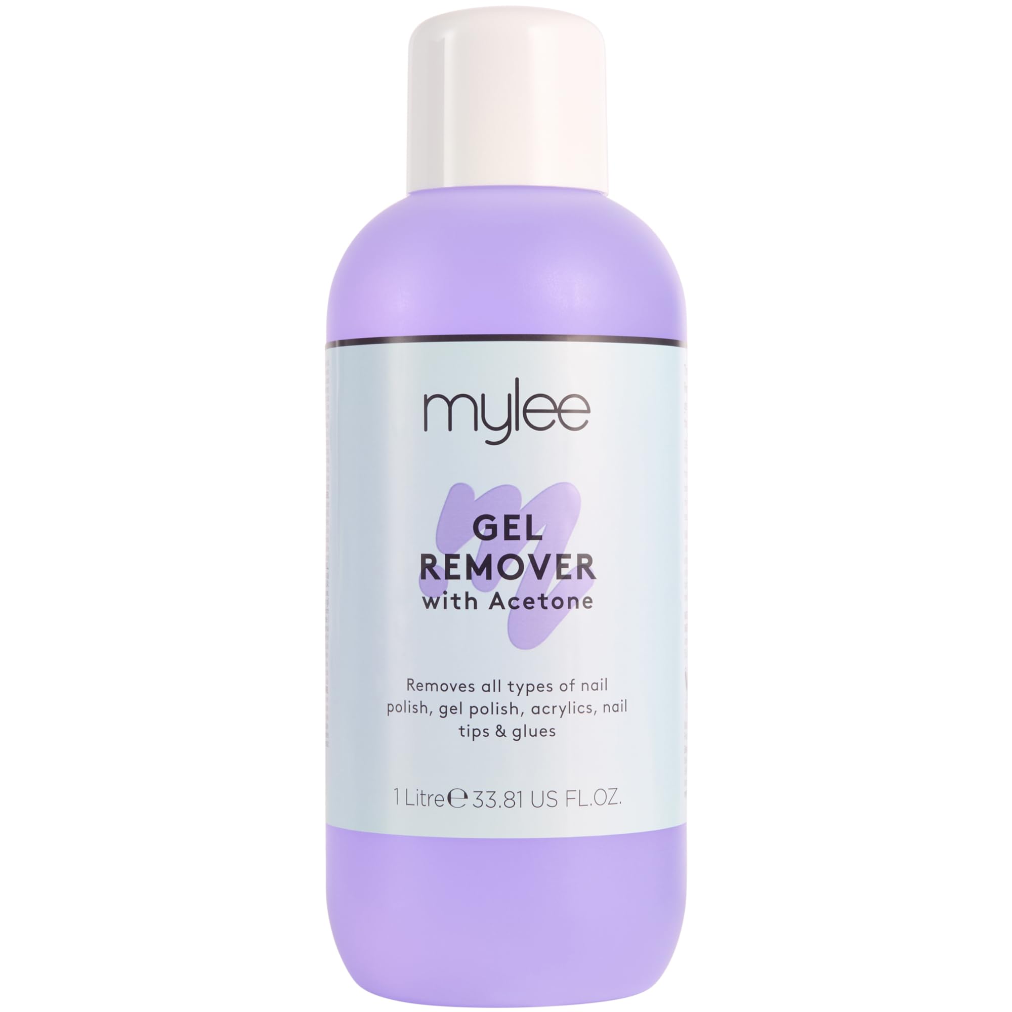 Mylee Gel Polish Remover Acetone, Salon Professional UV LED Soak Off Nail Polish Cleaner for Manicures and Pedicures (1000 ml)