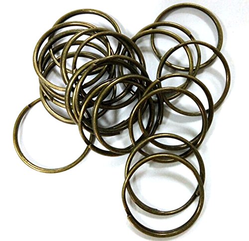50 Pc Bronze Thin Round Key Ring 24mm 1" Split Ring Keychain Finding Make DIY