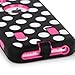 iPhone 5C Case, E LV iPhone 5C case - heavy Duty Rugged Dual Layer Hybrid Armor Defender Case Cover for iPhone 5C with 1 Screen Protector, 1 Black Stylus and 1 Microfiber - Polka Dot Hot Pink
