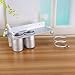 Yosoo Hair Dryer Holder Bathroom Storage Rack Aluminum Wall Mount Hair Dryer Hanging Rack Organizer with 2 Cups (C Sytle)