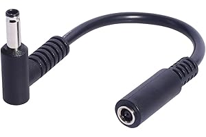 RSHuiOUXX 90 Degree Elbow 4.5x3.0mm Female to Male DC4530 Extension Cable 15cm Long for Laptop Charging Power Adapter Cord