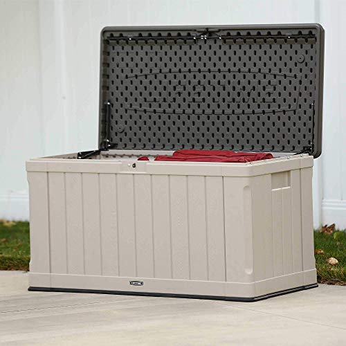 Lifetime 60186 HeavyDuty Outdoor Storage Deck Box, 116 Gallon, Desert