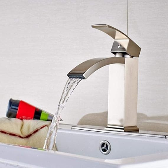 Llave cuadrada grifo de níquel cepillado grifo del lavabo del baño