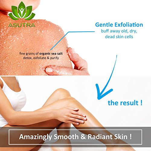 Best ORGANIC Exfoliating Body Scrub - "SENSUAL ROSE" - 100% Pure Dead Sea Salt Scrub / Ultra Hydrating & Moisturizing with SKIN SMOOTHING Jojoba, Sweet Almond & Argan Oils - 12oz...