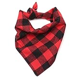 WORDERFUL Dog Bandana Bibs Pet Plaid Scarf Triangle