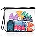 Clear Travel Bag with Heavy Duty Transparent Plastic Pouch, Zipper & Carry Strap - Water Resistant Great for Day Trips, Beach, Pool or Sporting Events. Stands Up for Easy Loading – Black Trim (CTBMSB)