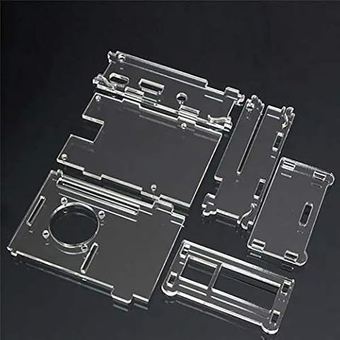 Kurphy per scocca Raspberry Pi 3 Modello B Materiale ABS con ventola Custodia Colore Classico per Raspberry Pi 3 Modello B Acrilico Trasparente