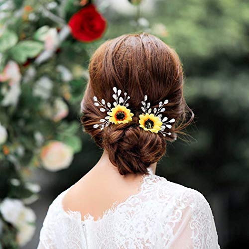 Upstone Pearl Wedding Hair Pins Flower Bridal Headpiece Gold