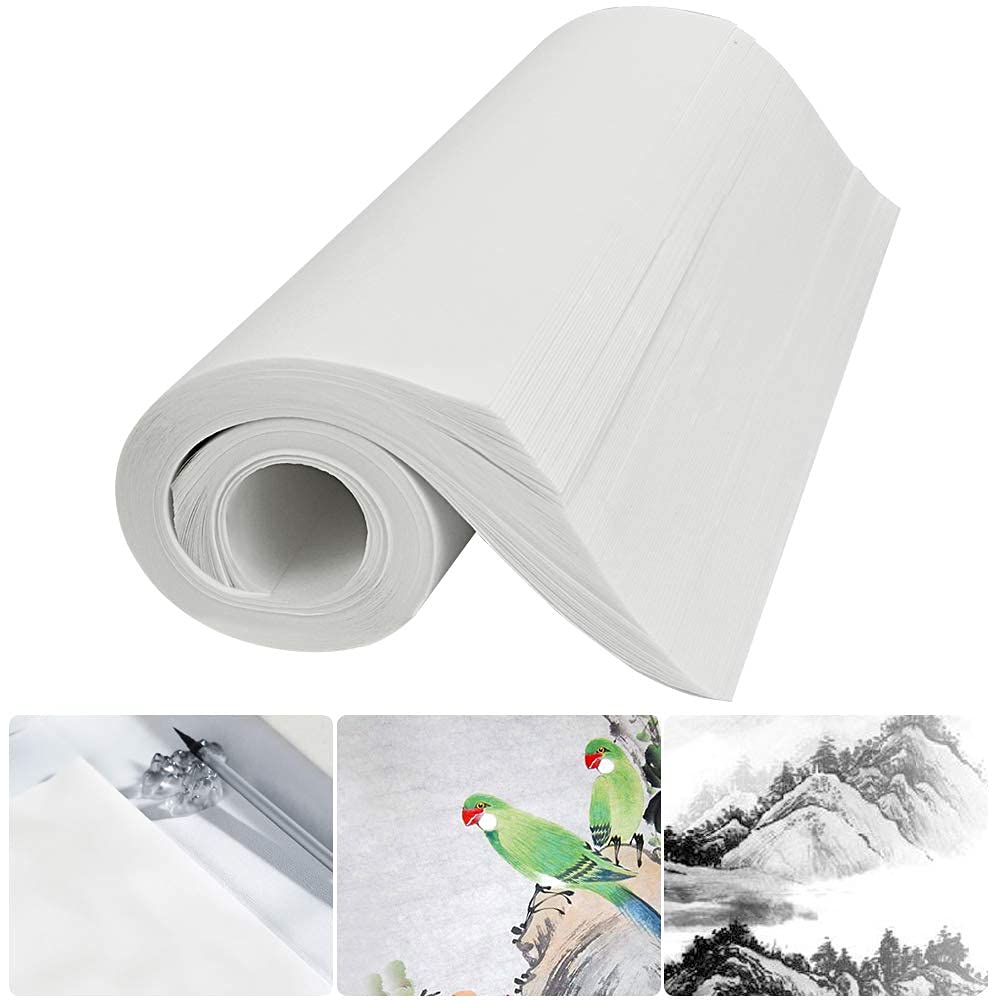 VCRANONR Xuan Paper Chinese Calligraphy Rice Paper Brush Ink Writing Sumi Papers Chinese Ink Painting Sumi Drawing Papers Chinese Painting Set for School Office Brush Writing Drawing Supplies