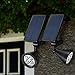 AMIR Upgraded 2 in 1 Solar Lights, (2 Pack) 360° Adjustable Waterproof Outdoor Landscape Lighting Spotlight Wall Light Auto On/ Off for Yard Garden Driveway Pathway Pool Tree Patio (Warm White)