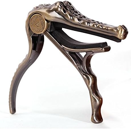 1Pc Professional Metal Crocodile Folk Acoustic Guitar Capo Clamp - Bronze
