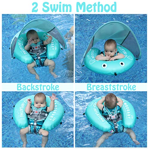 HECCEI Mambobaby SelfInflating Baby Swim Float with Canopy, Newest