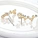 Ear Crawler Earrings Flower Ear Climber Earrings - S925 Sterling Silver Post Cubic Zirconia Ear Cuff Earrings Gold Tone