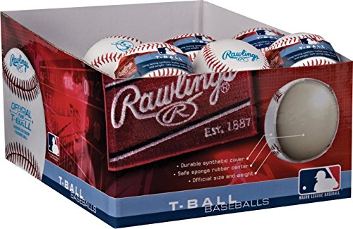 Rawlings Youth T-Ball Sponge Rubber Center Synthetic Cover Baseballs (Box of 24 Balls)