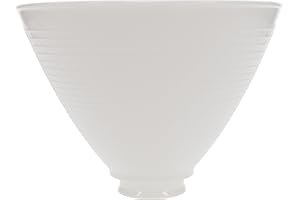 B&P Lamp 8 Inch Diameter I.E.S Style White Opal Glass Reflector Shade with Waffle Style Pattern - Perfect Fit for Antique Style Floor Lamps